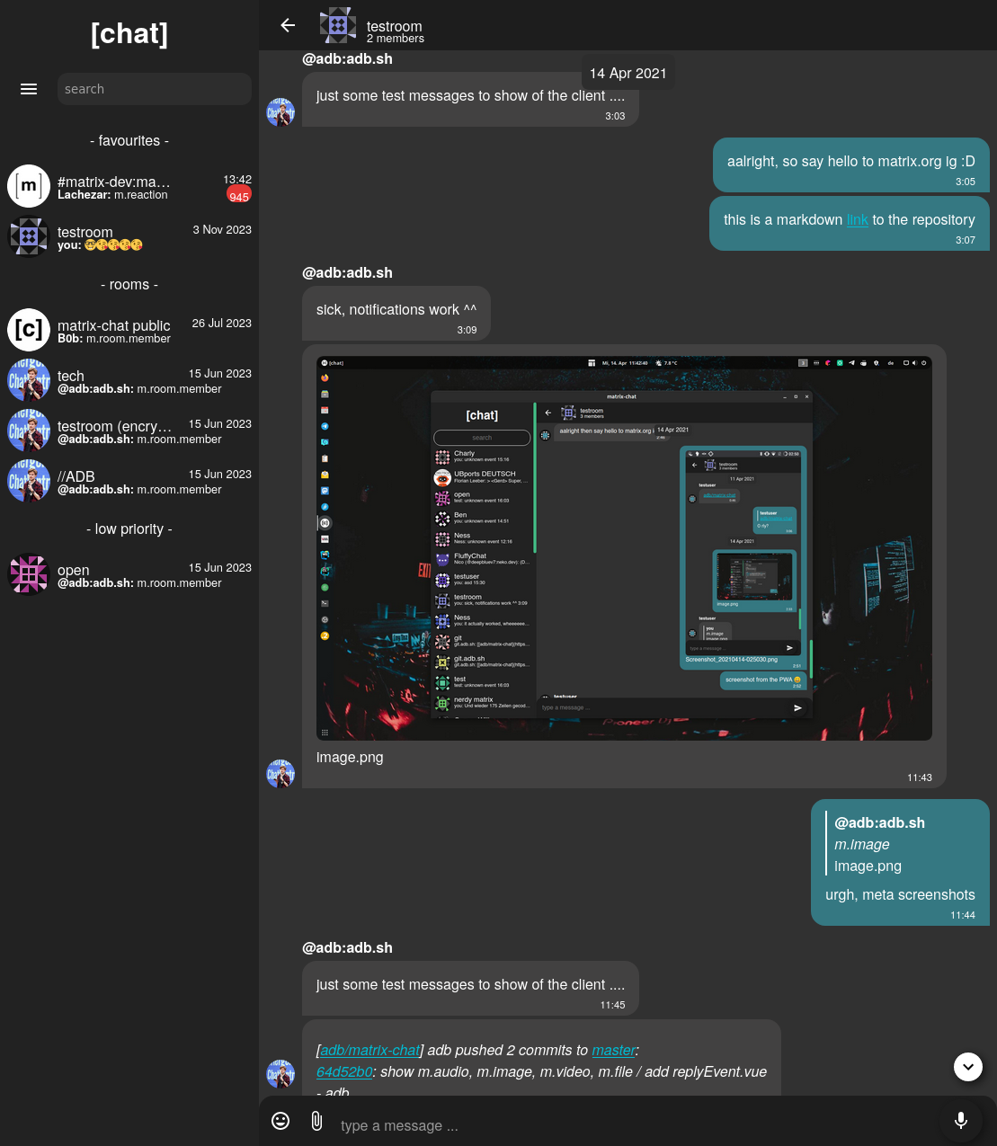 matrix-chat screenshot